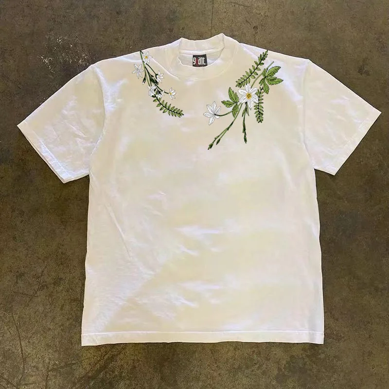 Pure Cotton Double Thread Loose Fit Short Sleeve T-Shirt Unisex Breathable Summer Fashion Casual Male Female Couples Tee