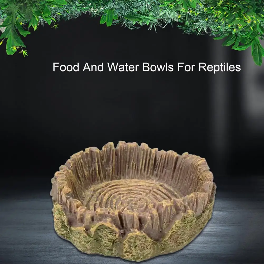 

Feeding Bowls Theme Water Bowls Versatile Accessories Stump Ring Feeding Bowls Aquascape Decoration Climbing Pet for Lizards