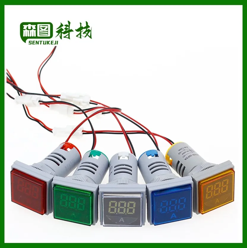 Square LED Digital Voltmeter & Ammeter Voltage Gauge Current Meter AC 60-500V 0-100A D18 dropship