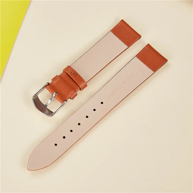 Leather Watch Band 14mm 16mm 18mm 20mm 22mm Thin Smooth Watch Straps Belt Bracelets Soft Comfortable Leather Strap