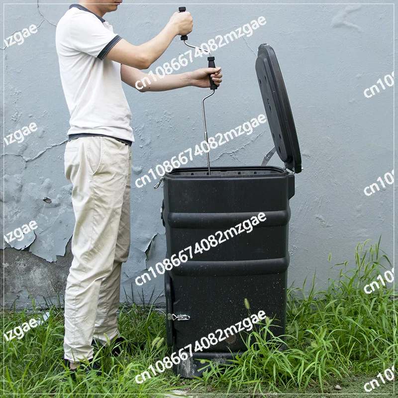 Split Solid Stainless Steel Compost Turning Stirring Crank Composting Tool Spiral Stirring Rod
