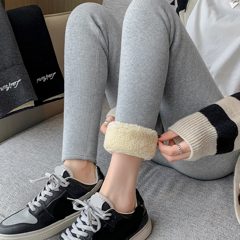 High Waist Cloud Velvet Leggings For Women Cashmere Thicken Warm Cotton Pants Woman Winter Thick Lamb Velvet Foot Pants Ladies