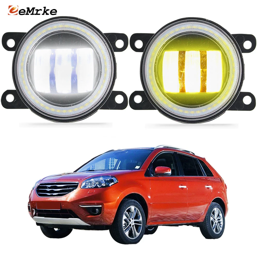 

2-Pcs LED Fog Lights Lens for Renault Koleos 2012 2013 2014 2015 / Samsung QM5 H45 Car Angel Eye Ring Daytime Running Lamp