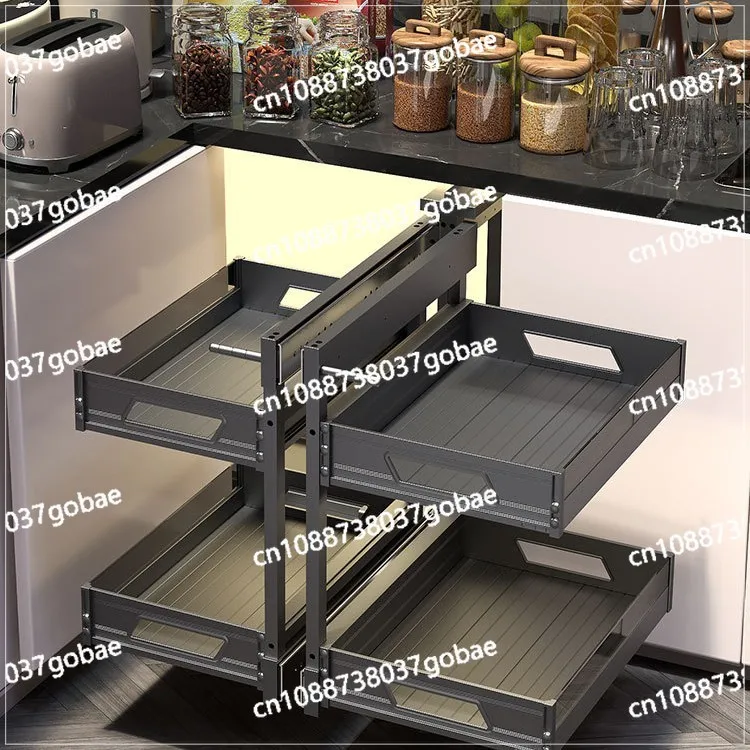 

Kitchen Fully Open Translation Corner All Aluminum Alloy Basket Pulling Artifact