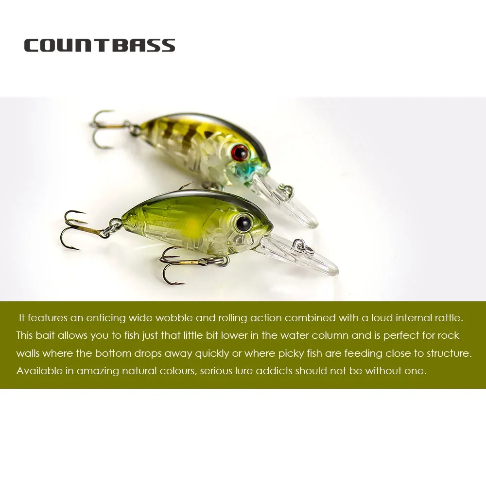 COUNTBASS Crankbait 39mm 4.5g Hardbaits Fishing Lures Diving Depth 1.2m Crank Wobblers Freshwater Angler\'s Lure