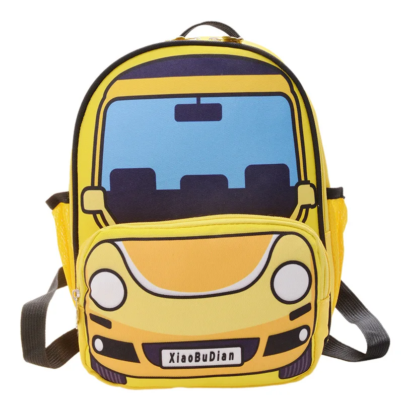 

Fashion Children's Cartoon Lovely Car Schoolbag Kindergarten Lightweight Breathable Backpack for Young Children Large Capacity