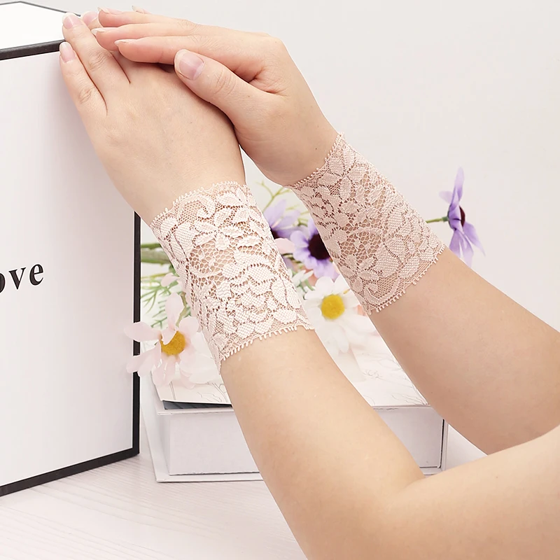 Lace Wrist Girly Dance Yoga Scar Tattoo Arm Cuff Sun Protection Summer Thin Short Fake Sleeve Breathable Woman Wrist Sleeve