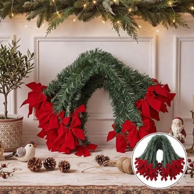 5/10pcs Reusable Plastic Christmas Garland Ties With Bells - Twistable Bell Decorations Suitable For Banister, Stairs, Railing