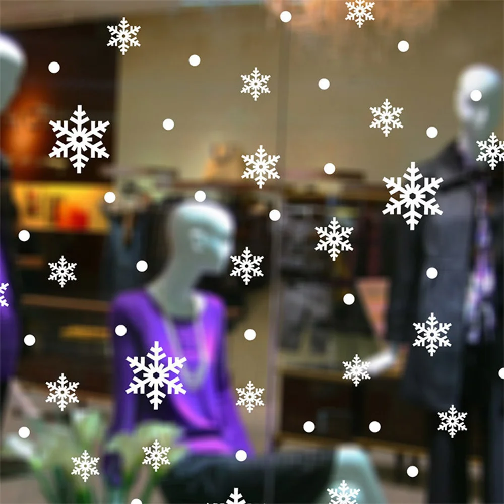 

24pcs Merry Christmas Snowflake Self Adhesive Stickers Winter Wall Decals For Kids Rooms Christmas Window Decor New Year Navidad