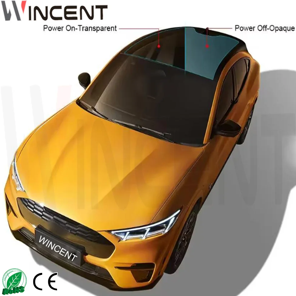 WINCENT High Quality 0.5mm Thick PDLC Smart Film for Car Auto Smart Glass Instant Privacy Control UV Protection Heat Insulation
