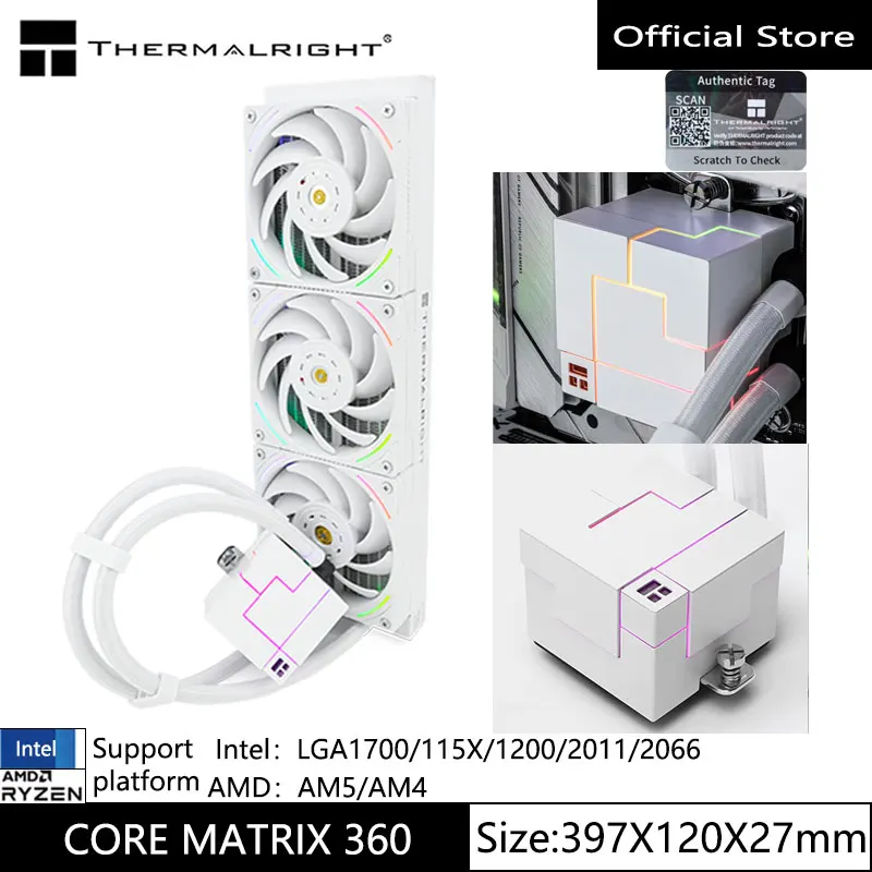 Thermalright CORE MATRIX 360, все в одном, радиатор водяного охлаждения процессора, поддержка ветра/водяного охлаждения, переключатель/LAG1700/115X/AM5/AM4