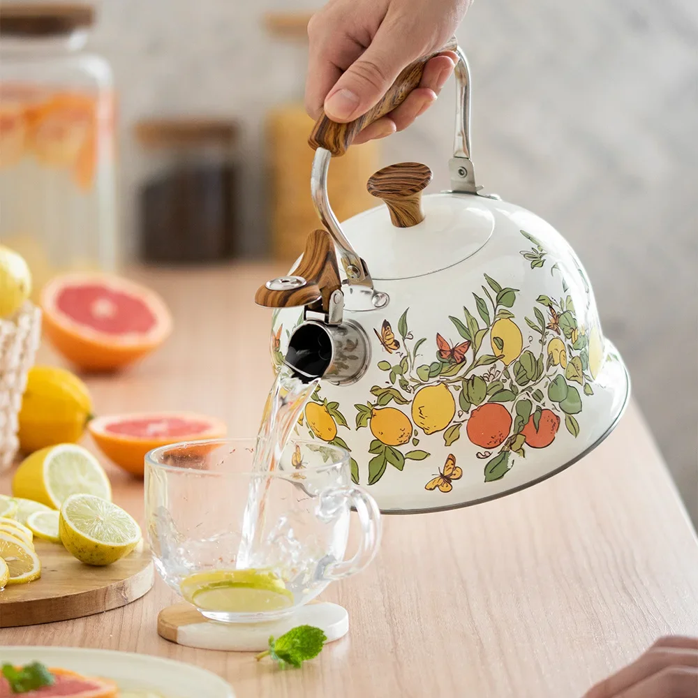 3L Stainless Steel Whistling Electric Kettle Auto Shut Off Boil Dry Protection Fast Heating Water Kettle with Loud Whistle Alarm