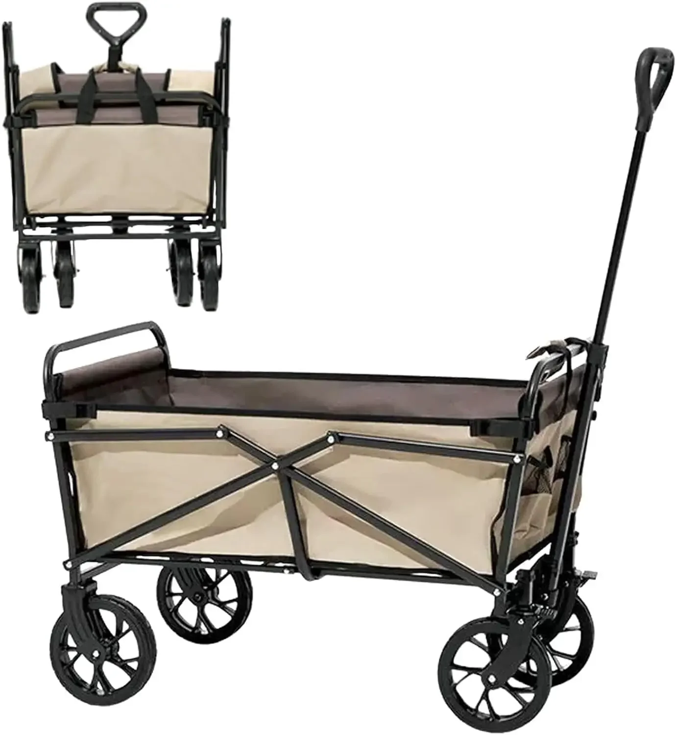 Multi-Purpose Cart – 100L Capaci 80kg Load All-Terrain Adjustable Handle Cover Bag – Ideal for Shopping Outdoor Activities nics