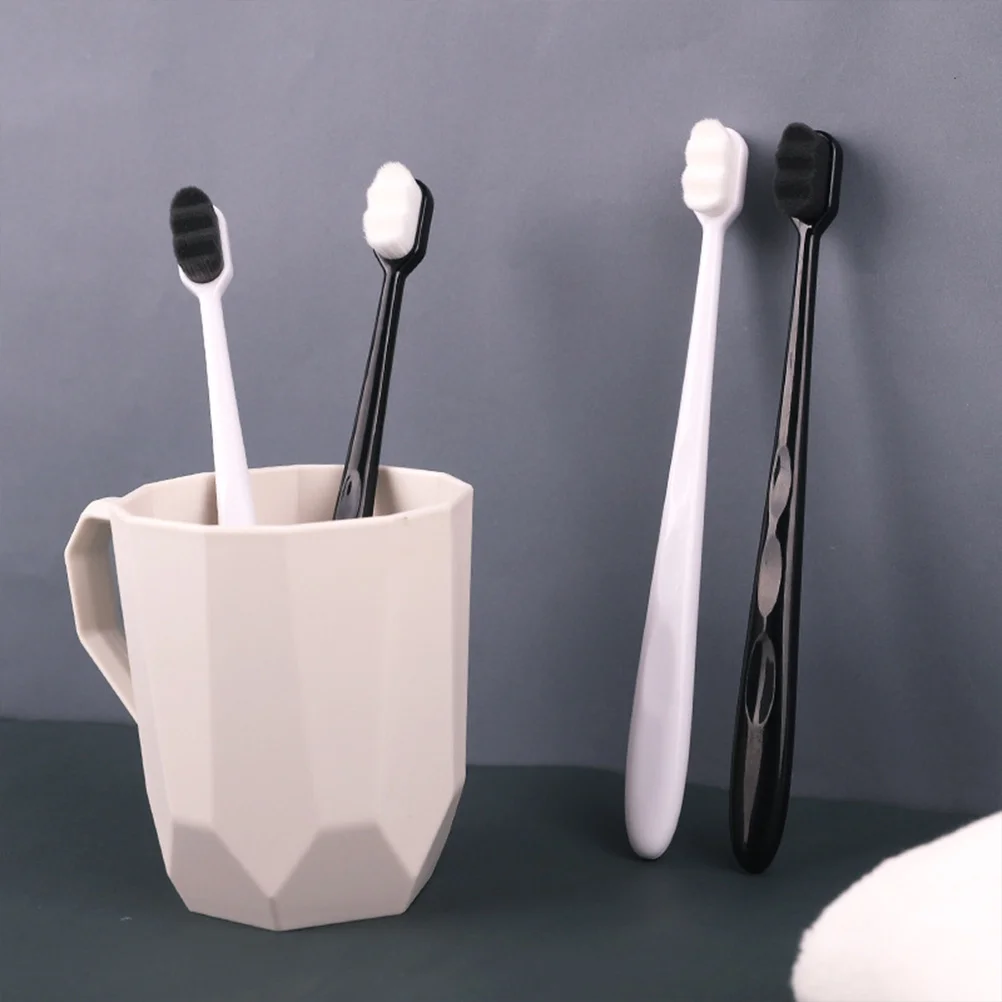 

2Pcs Lightweight Portable Toothbrushes Soft Bristles Wave Design for Travel Home Camping Reusable Toothbrush Reusable Toothbrush