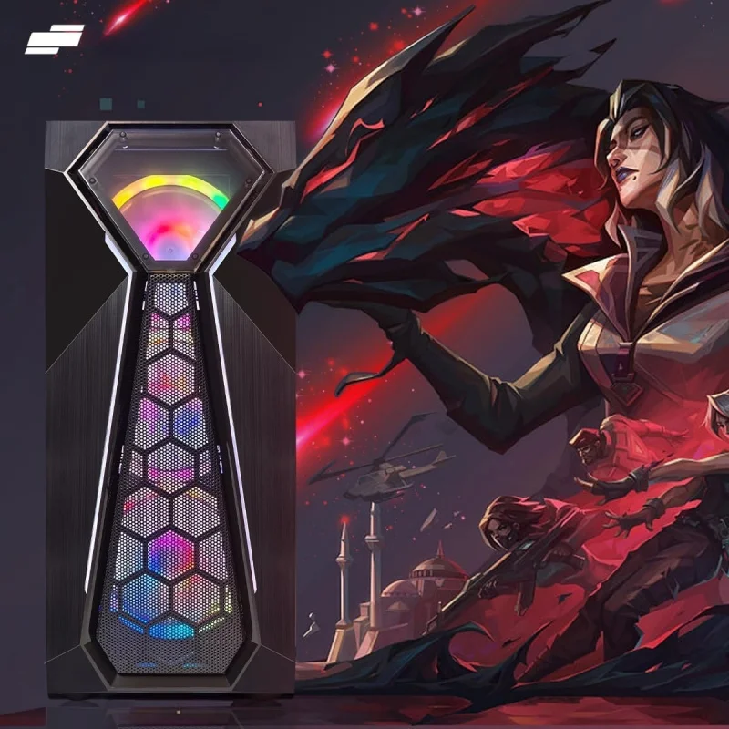Gaming PC Desktop,  10th Gen G5905 3.5G, Radeon RX 550 4G, 16GB DDR4, 512GB SSD, 600M WiFi, BT 5.0, RGB Fan x4, W
