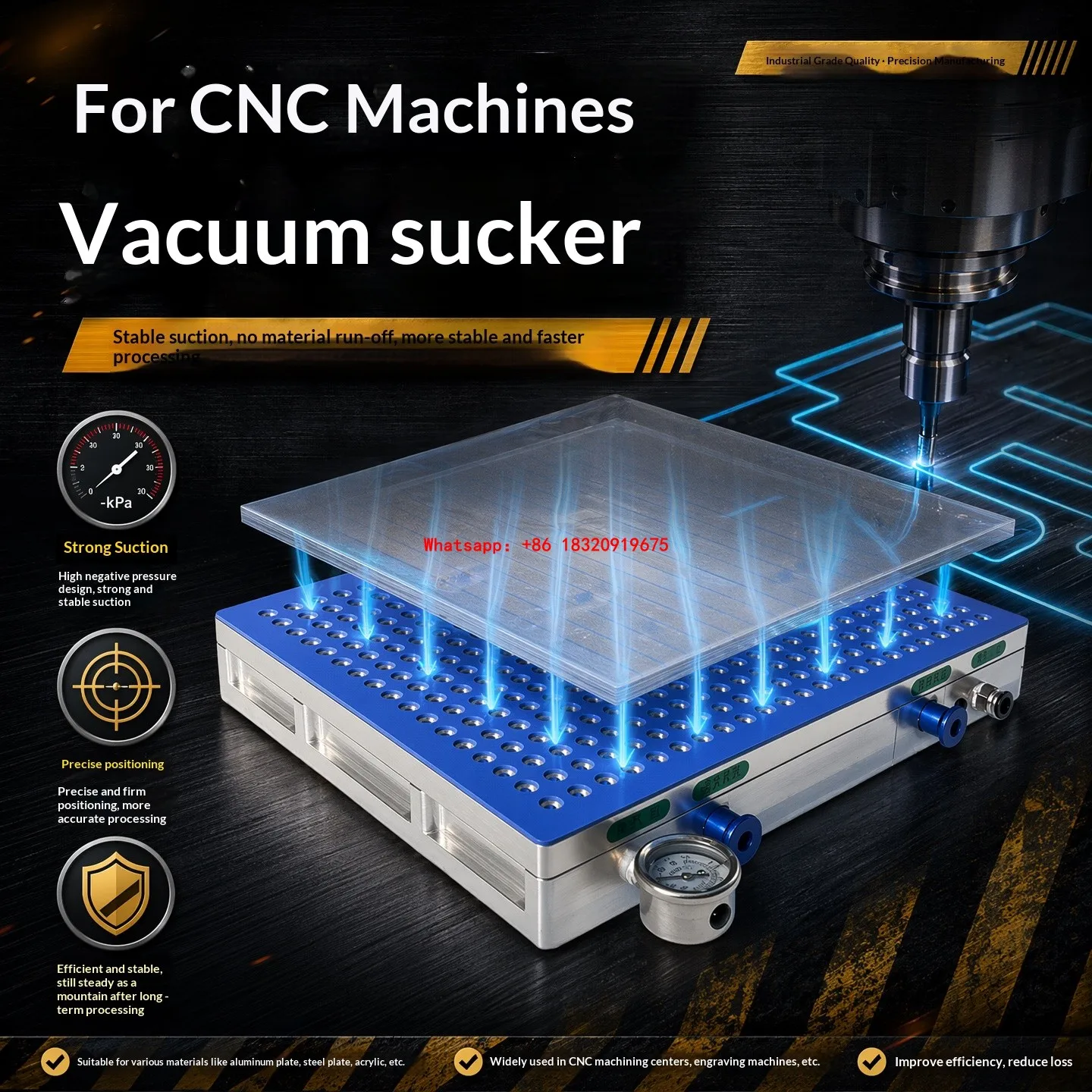 Cyclmotion Machining Center Vacuum Suction Cup Industrial CNC No-Sealing Strip Multi-point Porous H-trength Adsorption Platform