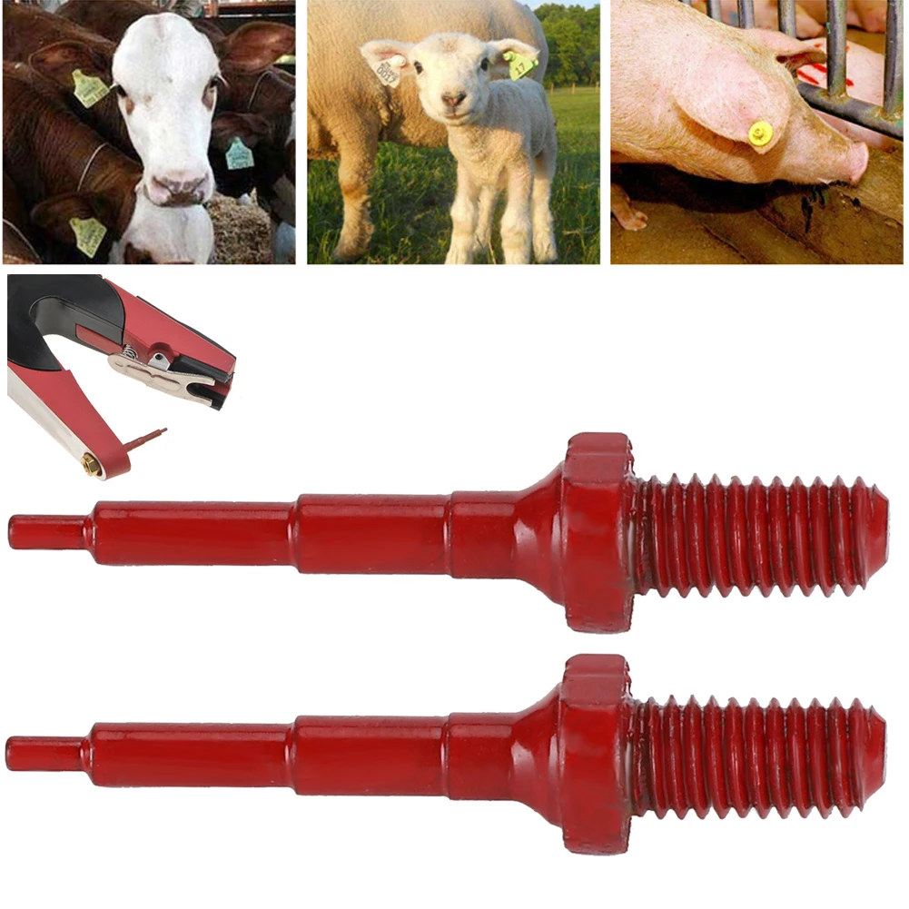 

2Pcs Ear Tag Nail Tagger Needle Clamp Pin For Pig Cattle Sheep Marking Tools