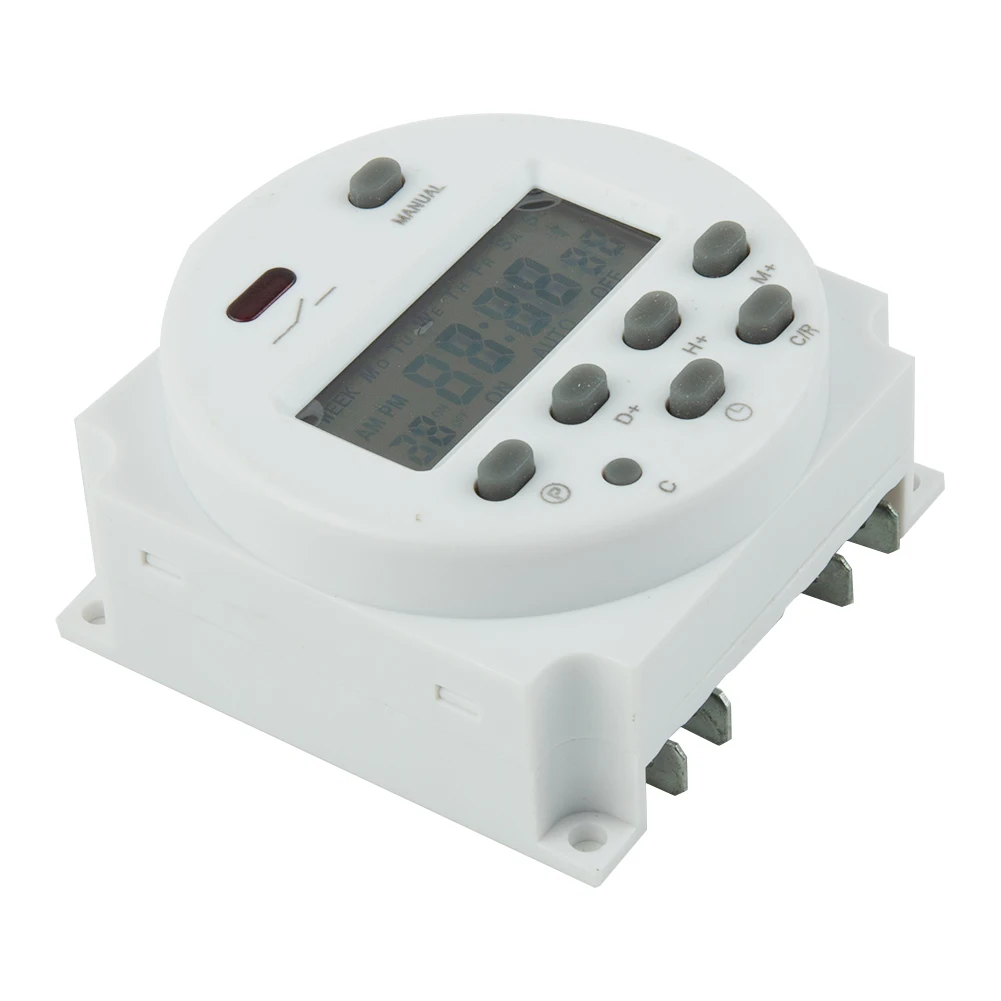 Power Down Timer 16A Programmable Replacement Spare Parts White 60x60x30mm DC/AC 12V Digital Timer LCD Display