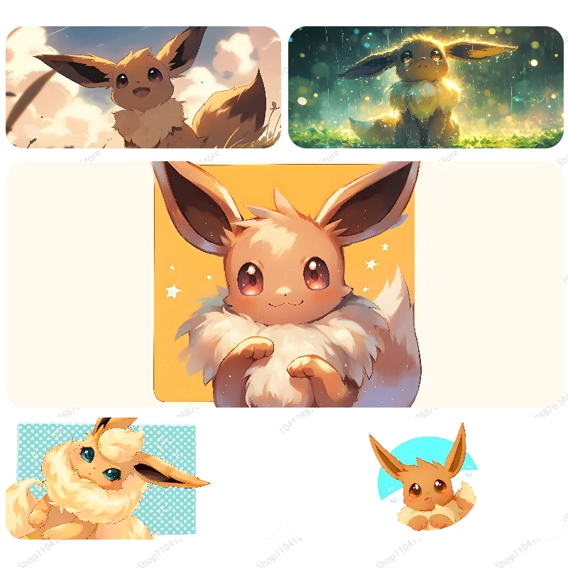 Anime Eevee Mousepad Gaming Mouse pad Gamer Pc Accessories Deskmat Keyboard Mat Desk Protector Mause Pads