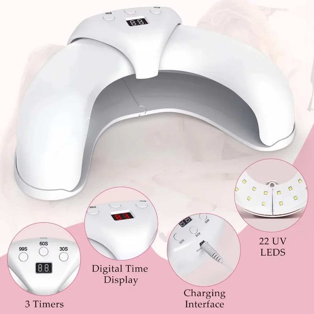 Opvouwbare nagelreinigingslicht Apparaatweergave USB-oplaad Nagelsneldroger Gemakkelijk automatisch aan en 3 timers UV LED Nail Art-lamp