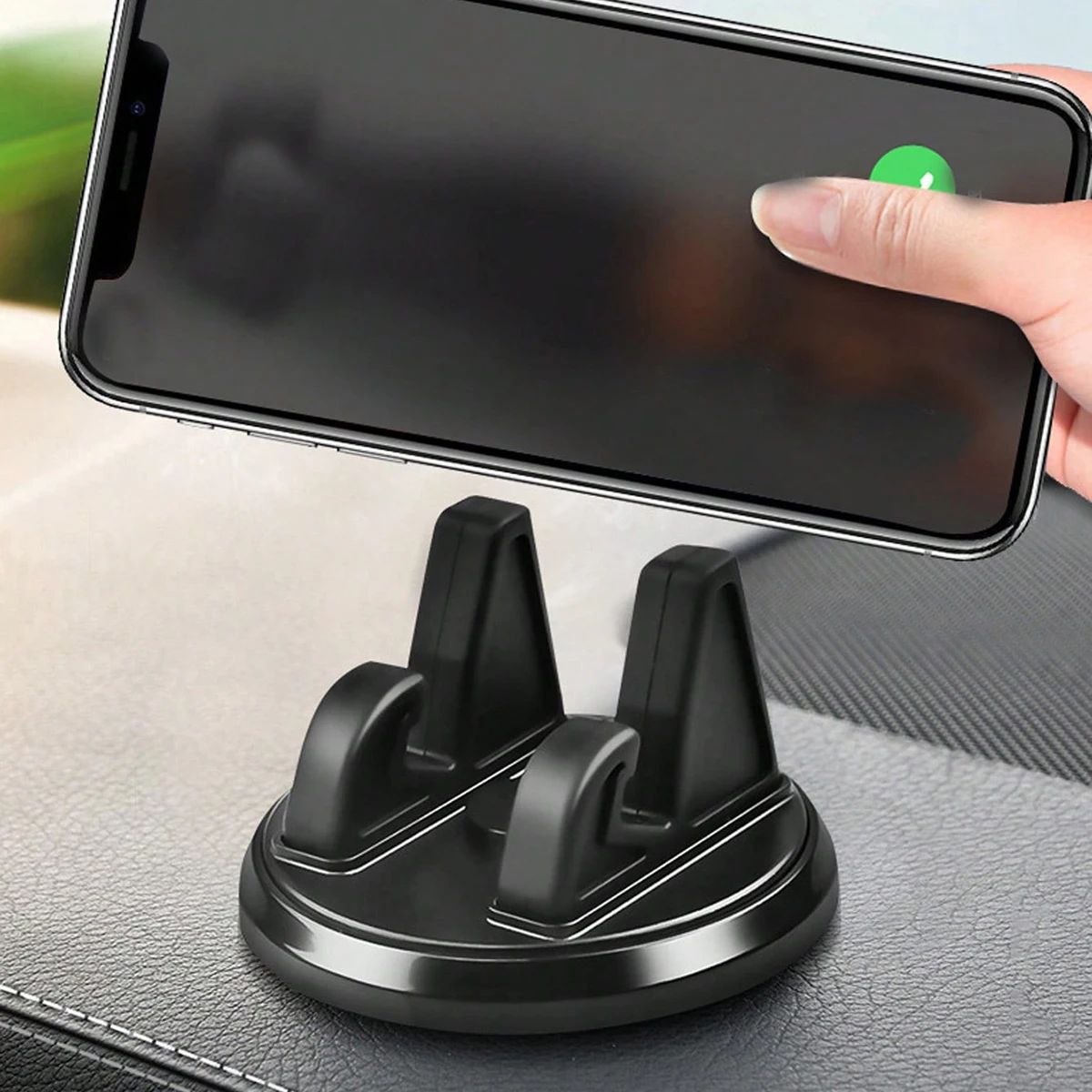 

1pc 360 Degree Rotatable ABS Adhesive Car Phone Holder Mount, Suitable For Phone Navigation And Video Watching