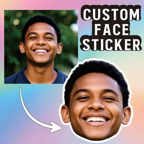 Custom Face Stickers, Vinyl Photo Stickers, Personalised Stickers, Custom Pet Stickers, Laptop Decal, Laptop Stickers, Phone Sti