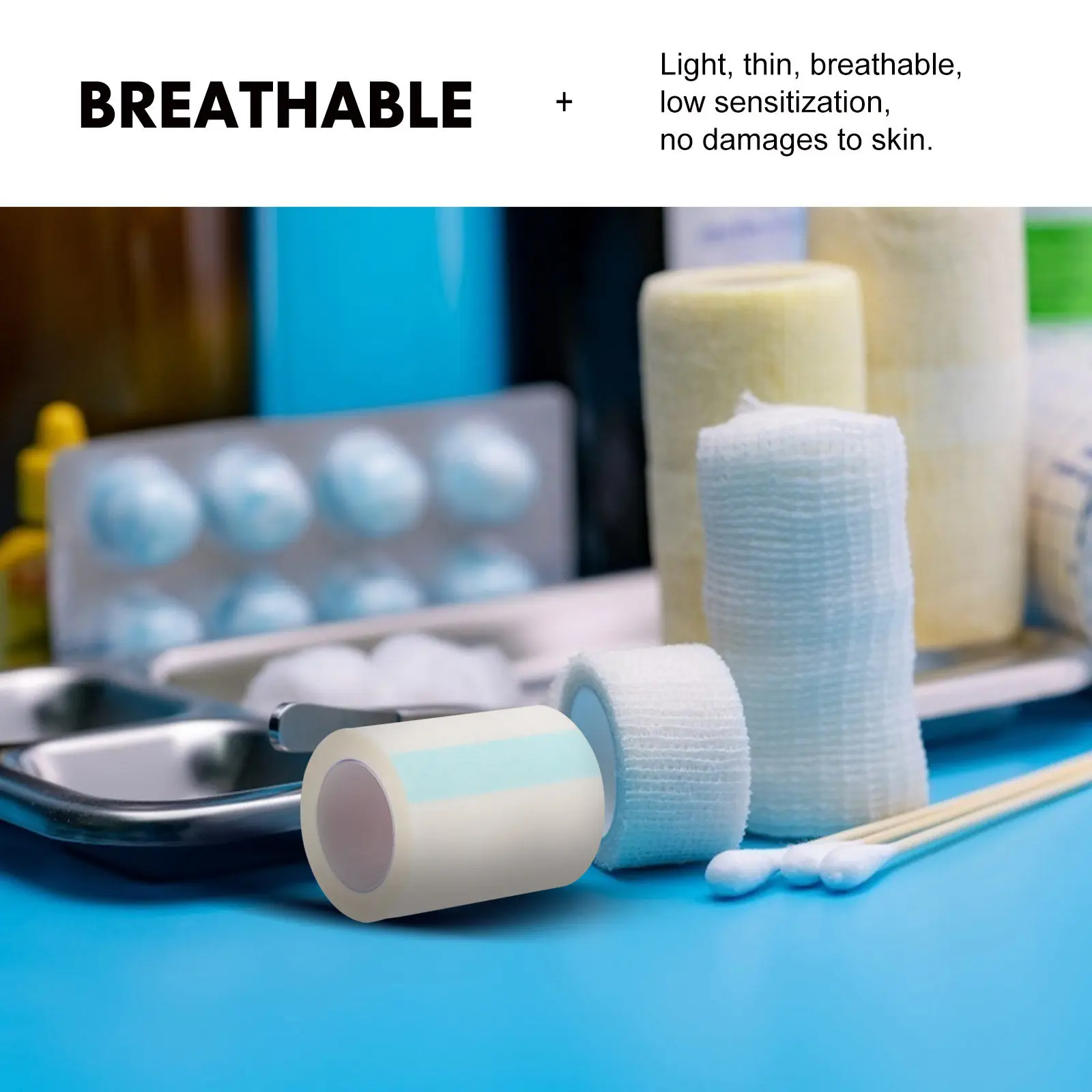1Set Tape Pressure Sensitive Skin Surgical Tape Breathable Safe First Aid Multipurpose Tapes Lightweight Strong Adhesive