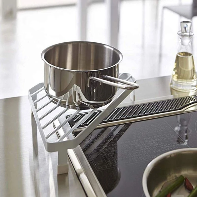 MAKE-Ofen-Winkelrahmen, schmiedeeiserner dreieckiger Eisenrahmen, Regal, Topfregal, Verbrühungsschutz, Ecktisch