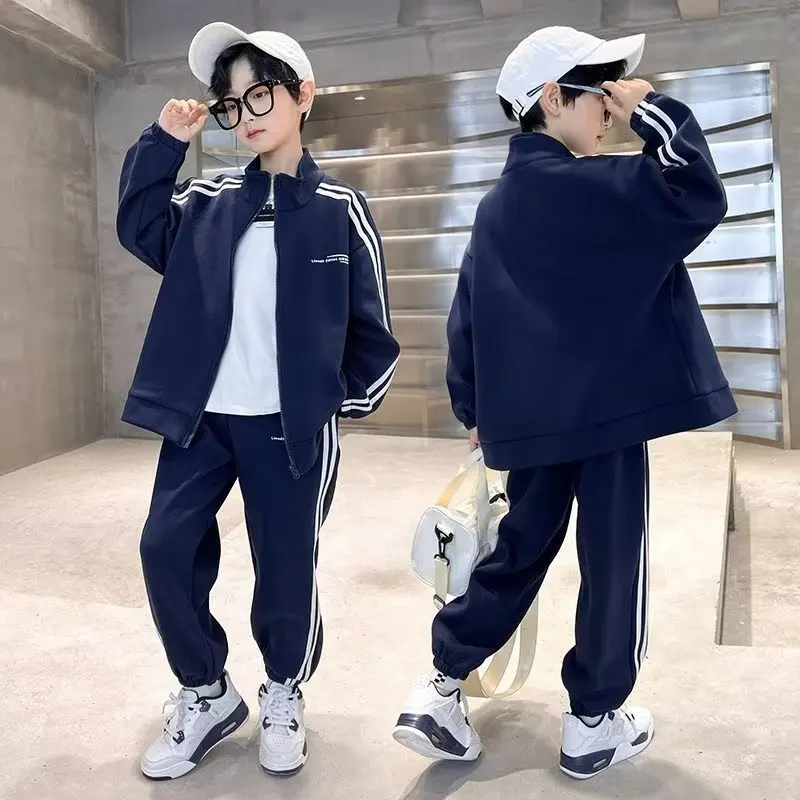 

Spring Childen Boy Clothes Set Zipper Jackets + Pants 2Pcs Outfits Kids Trench Coat Trouse Suit Girl Baseball Jackets Uniform