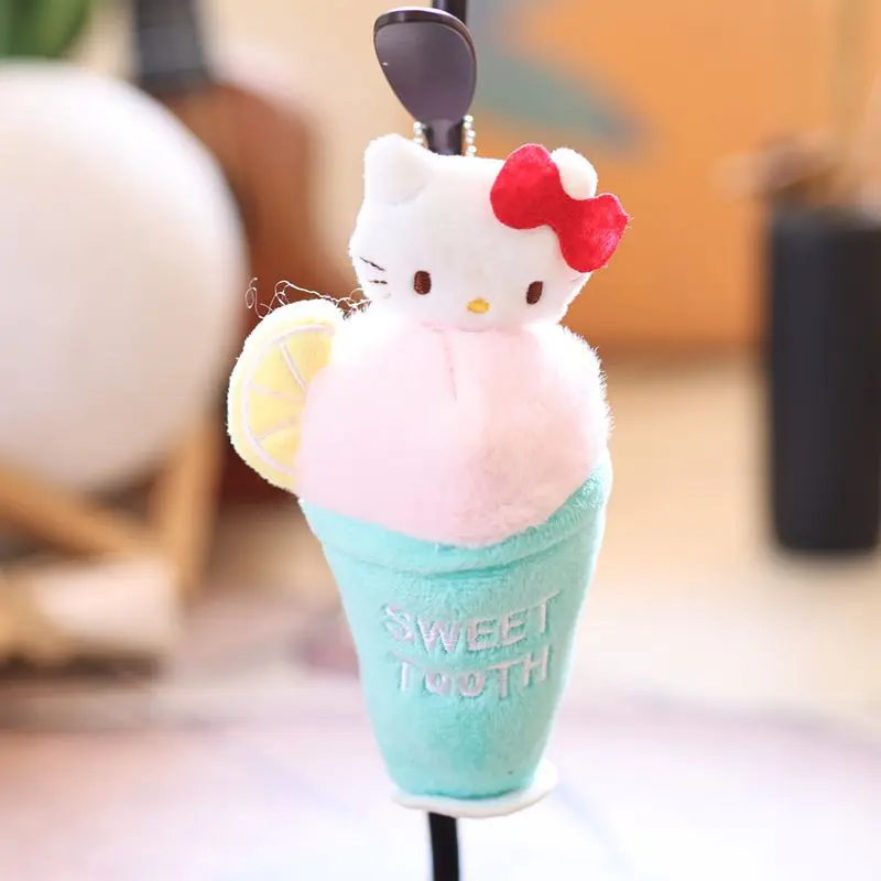 Sanrio Hello Kitty Sweet Tooth Series Cake Afternoon Tea Kawaii Soft Plush Toy Pendant Creativity Home Door Car Keychain Gift