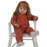NPK 24 Inch Ellie Lifelike Reborn Baby Doll Soft Touch 3D Skin Art Toddler Newborn Princess Girl Doll with Hand Rooted Hair 4