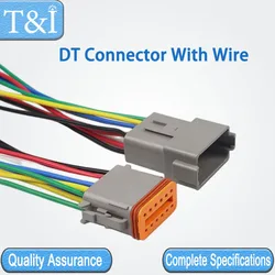 5/10/100 Sets Deutsch DT-2/3/4/6/8/12 Pin Electronic Connection Aviation Waterproof Male Female Connector With 15cm Harness