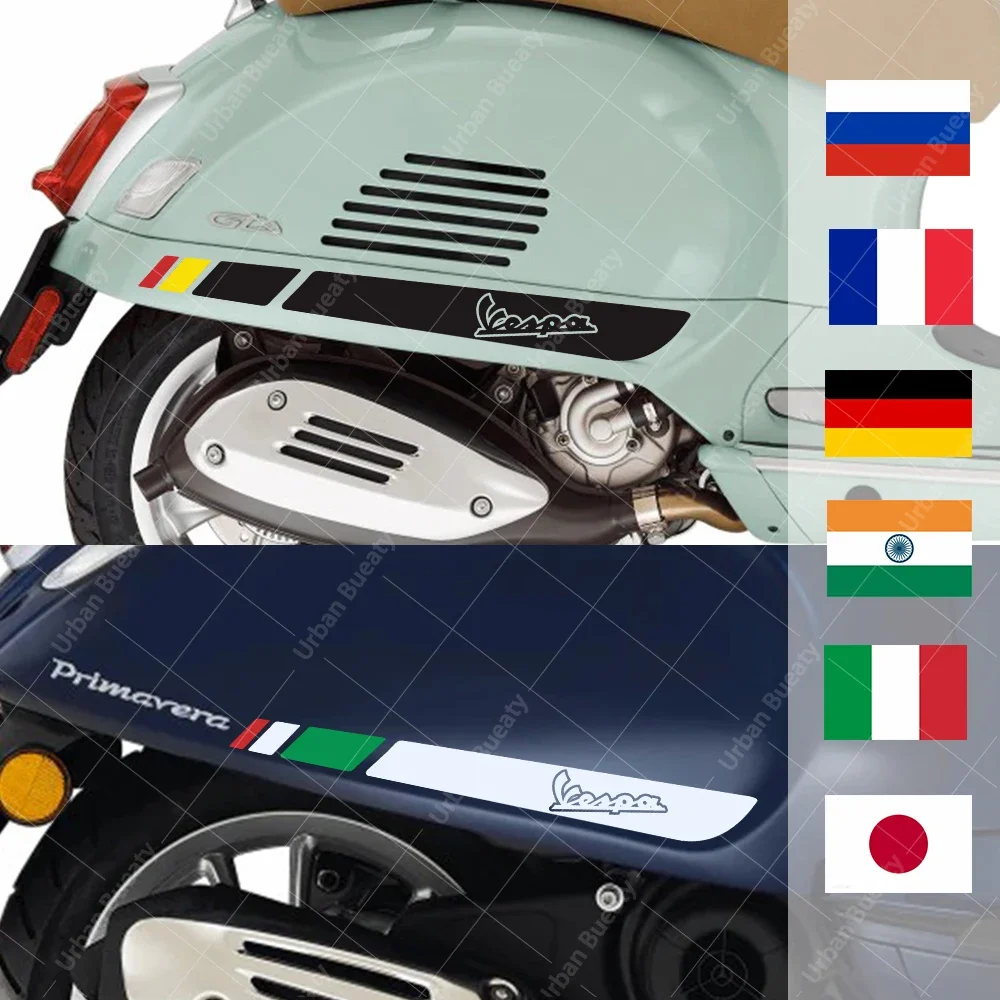 2pcs Waterproof Motorcycle Decal Italian flag Sport Sticker For Vespa GTS 300 PRIMAVERA GTS super 300 946 Red GTV Sprint Sei