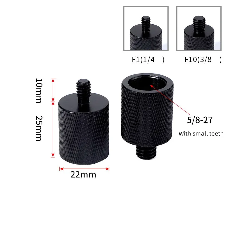 Aluminum Microphone Screw Adapter 5/8 Female to 3/8 or 1/4 Male Adapter Screws Microphone Bracket Conversion Level Holder