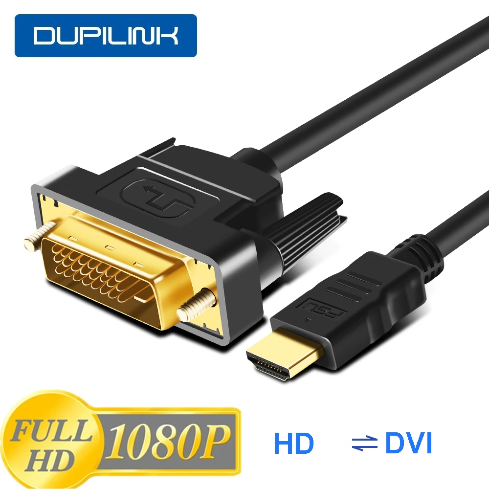 DUPILINK hdmi-kompatybilny z DVI kabel DVI HDMI kompatybilny Adapter do kabla pozłacany do HDTV DVD projektor PS5 4 3 TVBOX