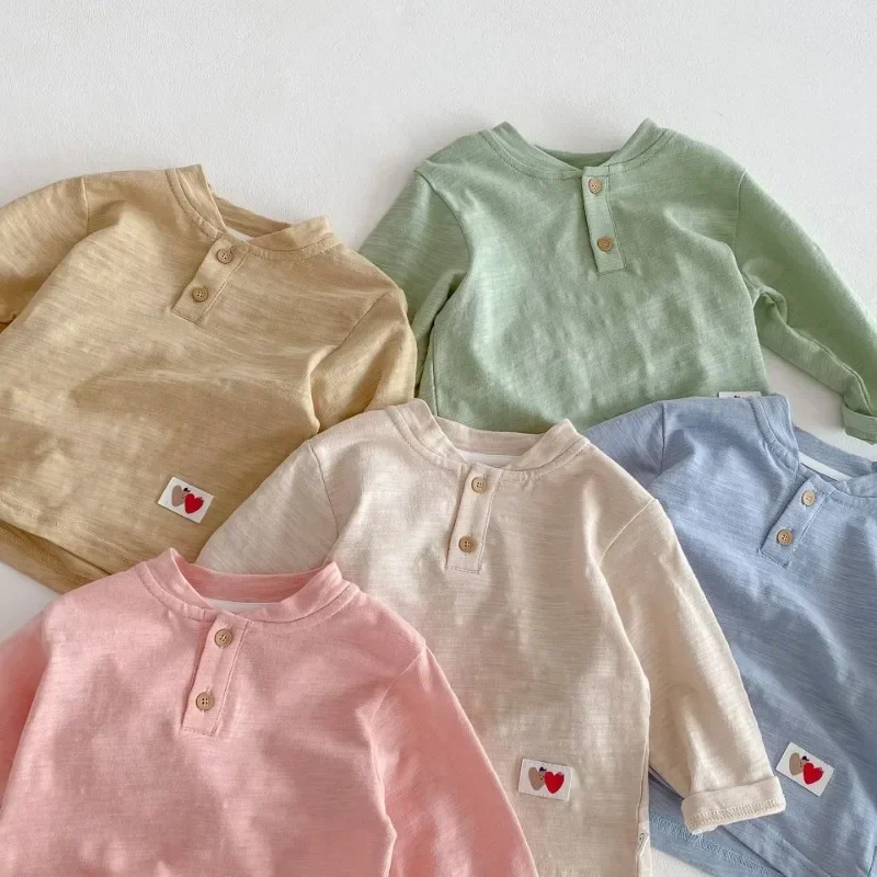 

JIAYAN 2025Kids T-shirts 2025 Spring Bamboo Cotton T-shirt For Boys Long Sleeve Children Base Shirt Color Girls Tees Baby Tops C