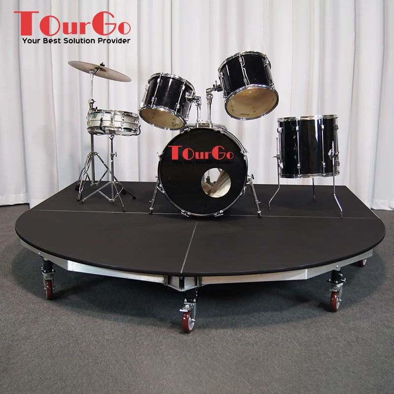 TourGo Movable Aluminum Drum Band Stage with Wheels