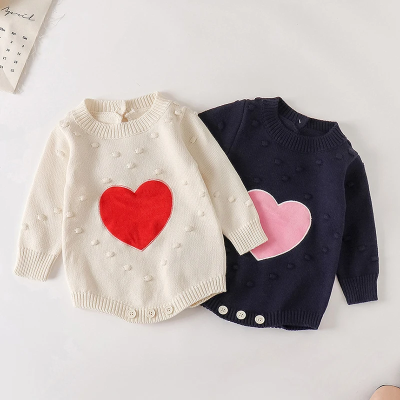 

2025 New Autumn 0-24M Baby Girl Knitted Clothing Infant Baby Girls Knitted Jumpsuit Newborn Baby Girls Knitted Bodysuits
