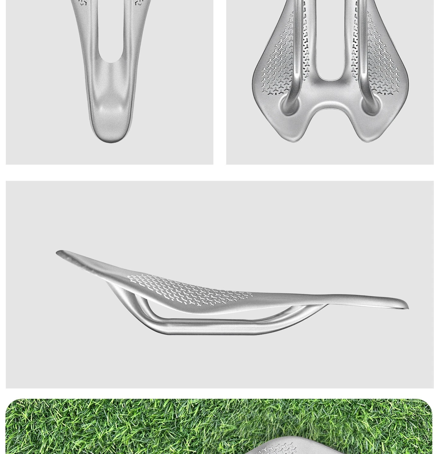 PLSELIS PS-3005 3D-gedruckter Titan-Fahrradsattel 80g Ultraleicht 7*9mm Schiene Atmungsaktiver Ergonomischer Rennradsitz 240*120mm – Detail 14