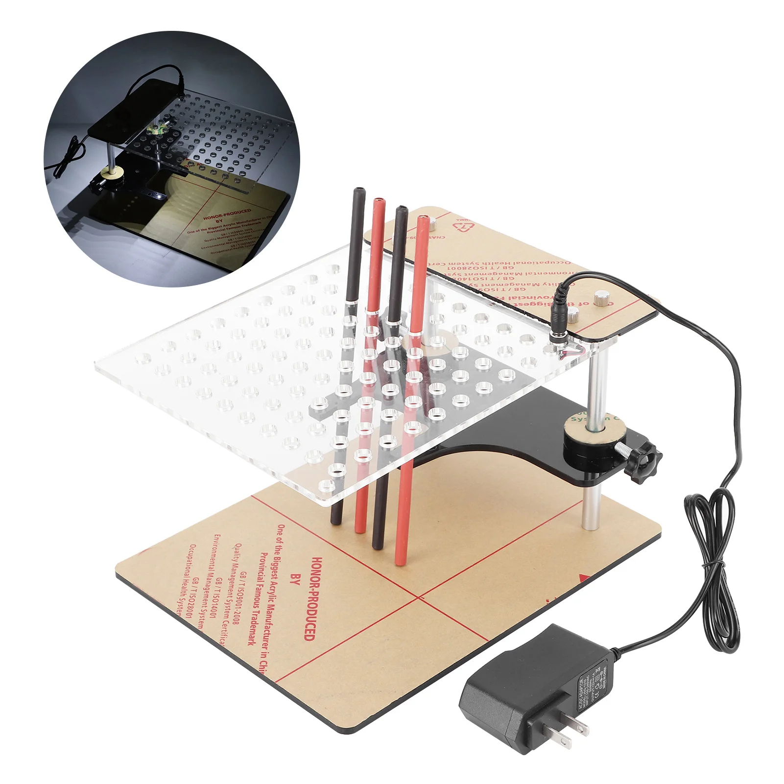 BDM Frame Test Board with 4pcs Probe Pin Support for 22pcs BDM Adapter US Plug 110‑240V