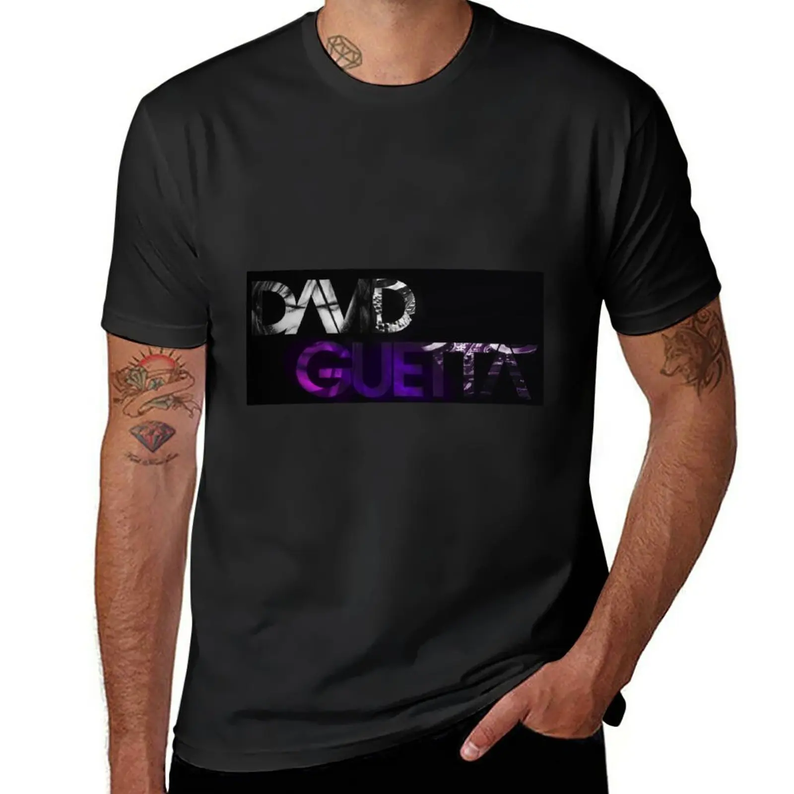 New David Guetta logo black T-Shirt graphics t shirt plus size t shirts t shirts men