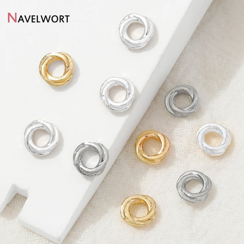 14K مطلية بالذهب النحاس تويست خزر عازل ، فاصل للخرز ، الخرز المعدني الملتوية لمستلزمات صناعة المجوهرات DIY بها بنفسك الملحقات #2