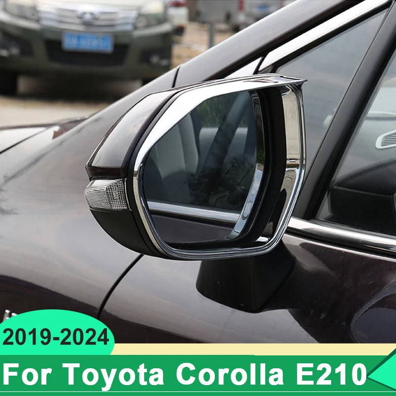 For Toyota Corolla E210 2019-2022 2023 2024 ABS Car Rearview Mirror Eyebrow Shield Cover Trims Sticker Decoration Accessories