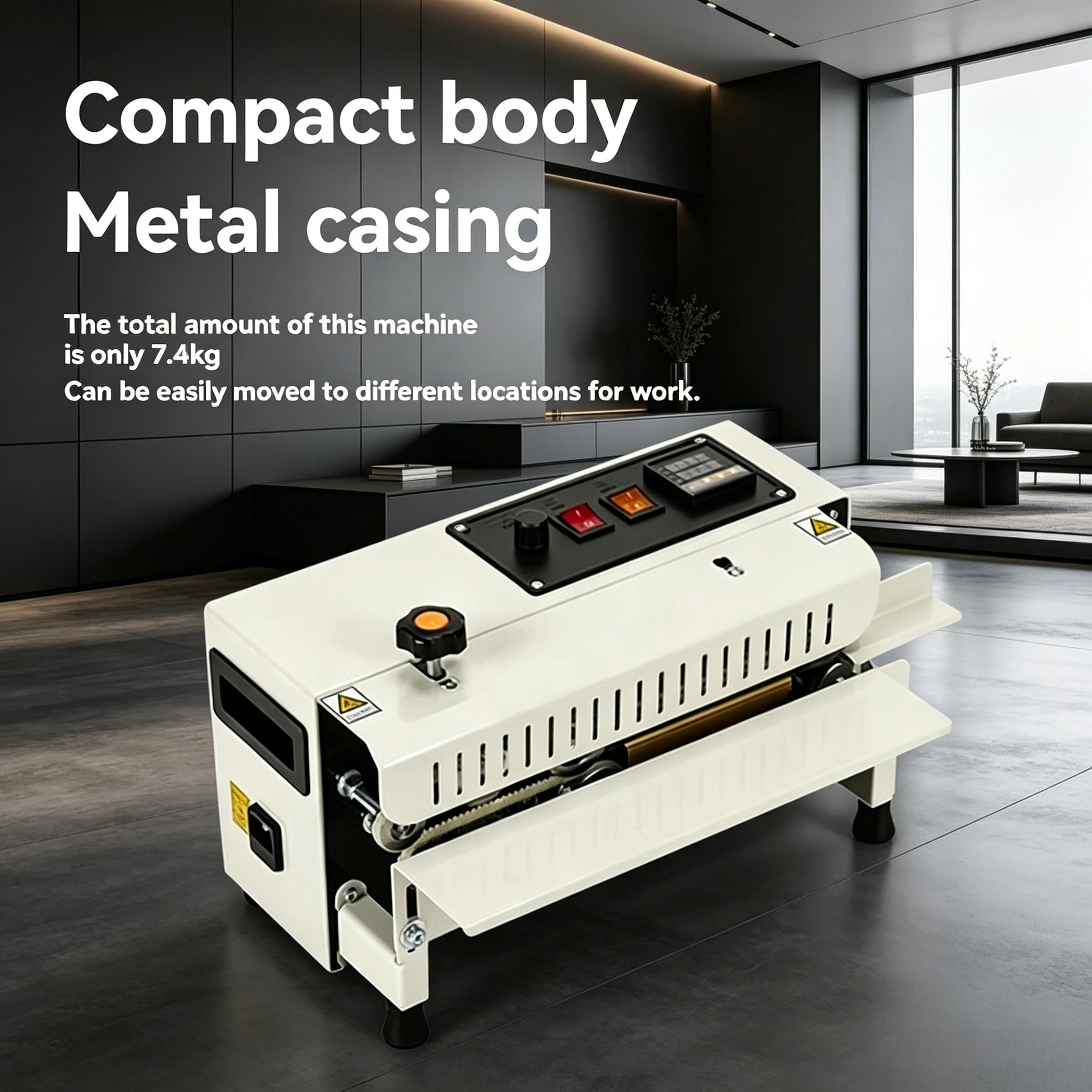 Mini Commercial Continuous Auto Heat Sealing Machine Wide Application for Plastic Aluminum Foil Kraft Paper Tea Mooncake Snack