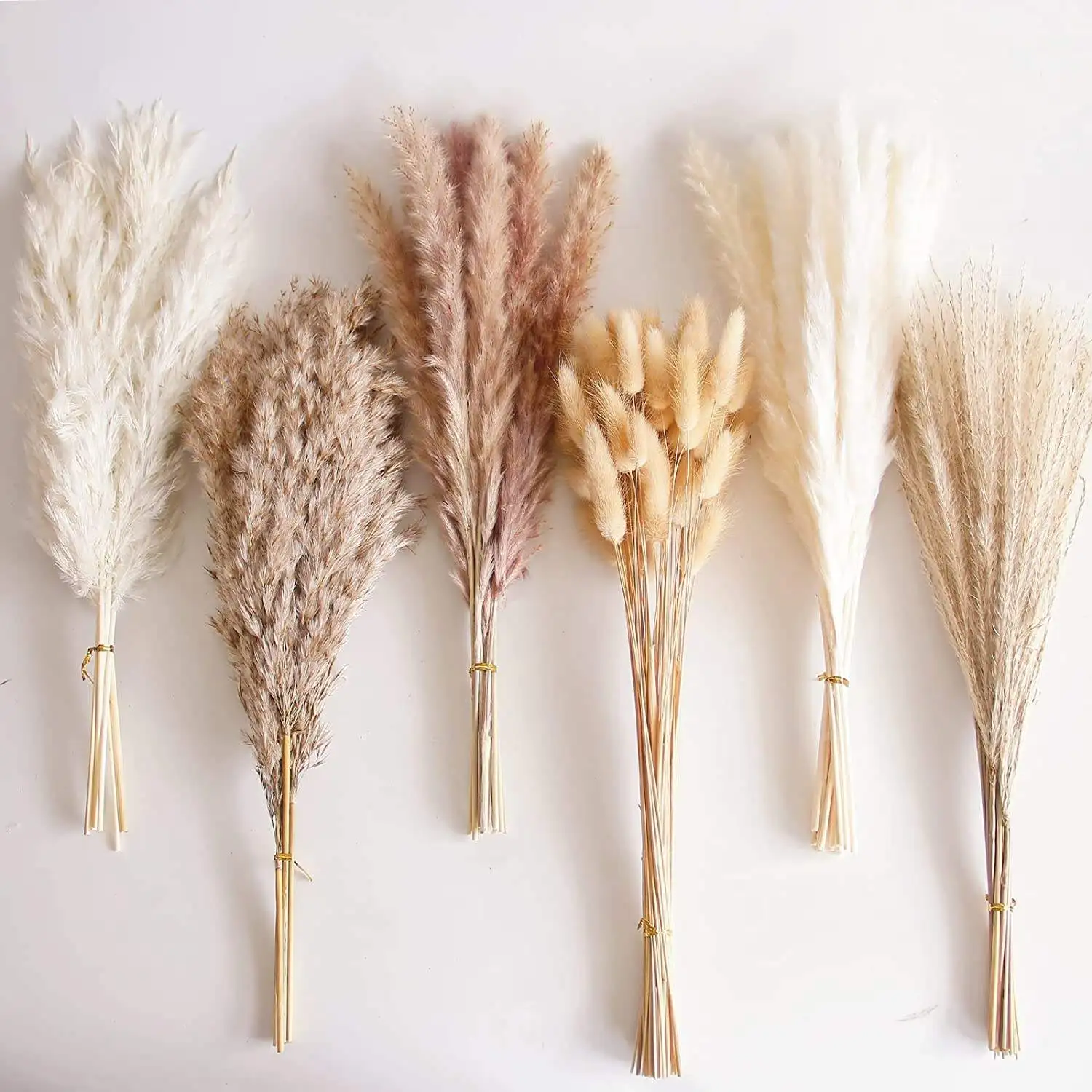 Dried Pampas Grass Bouquet Boho Table Decor Bunny Tails Dry Flower Pompas for Wedding Home Party Outdoor Fake Flowers Decoration