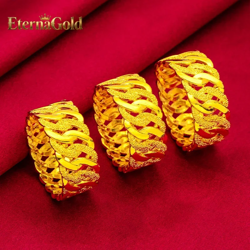 EternaGold  Closed Twist Couple Ring, 24K Gold, AU999 | Polished twist rings with hidden heart detail, sweet for daily wear.