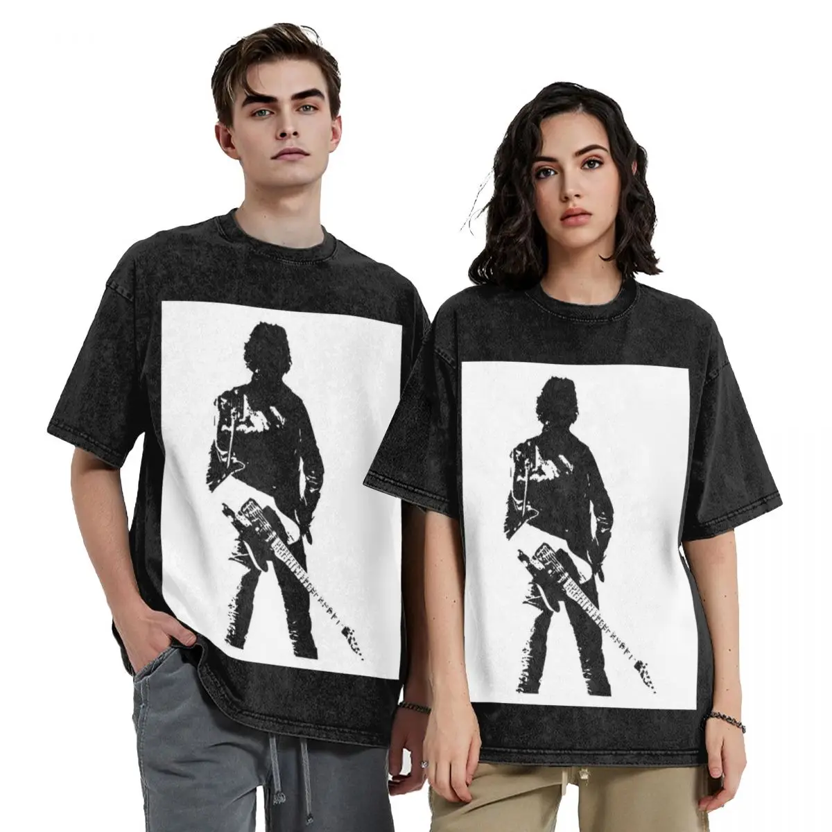 Bruce Springsteen Washed T Shirts Harajuku Short Sleeve Hip Hop T-Shirt Streetwear Tops Tees for Men Women