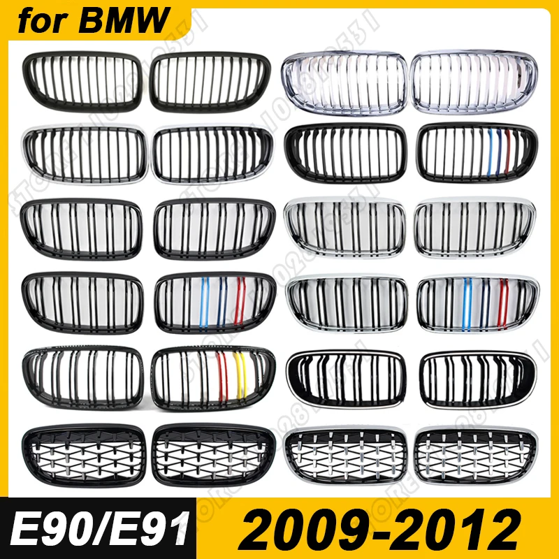 

for BMW 2009-2012 E90 E91 3-Series Bumper Mesh Racing Kidney Grille 316 318 320 323 325 328i 330 335 Sedan/ Touring/ Wagon