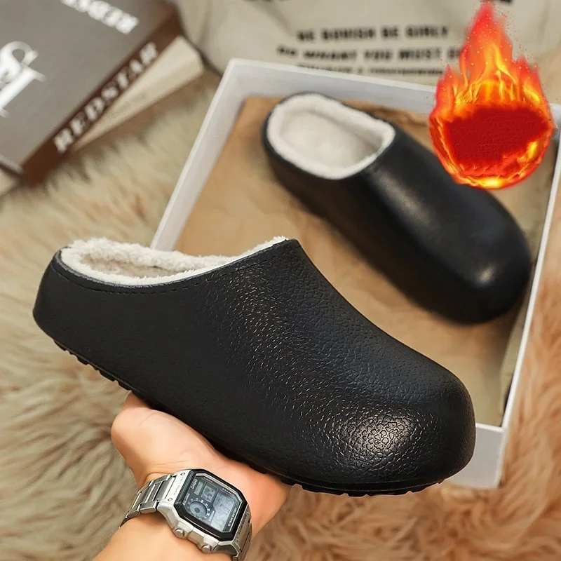

Autumn and Winter Waterproof Cotton Shoes for Men and Women, Plus Velvet to Keep Warm, Outer Wear Cotton Slippers