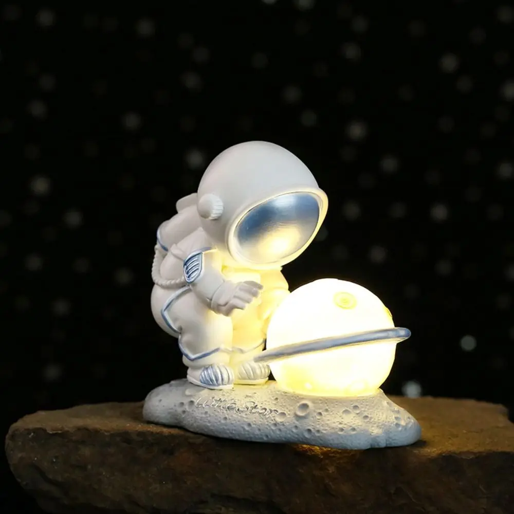 Table Ornament Creative Astronaut Night Light Portable Cartoon Sleeping Lamp Exquisite Cute Desktop Luminous Planet Lamp Gifts